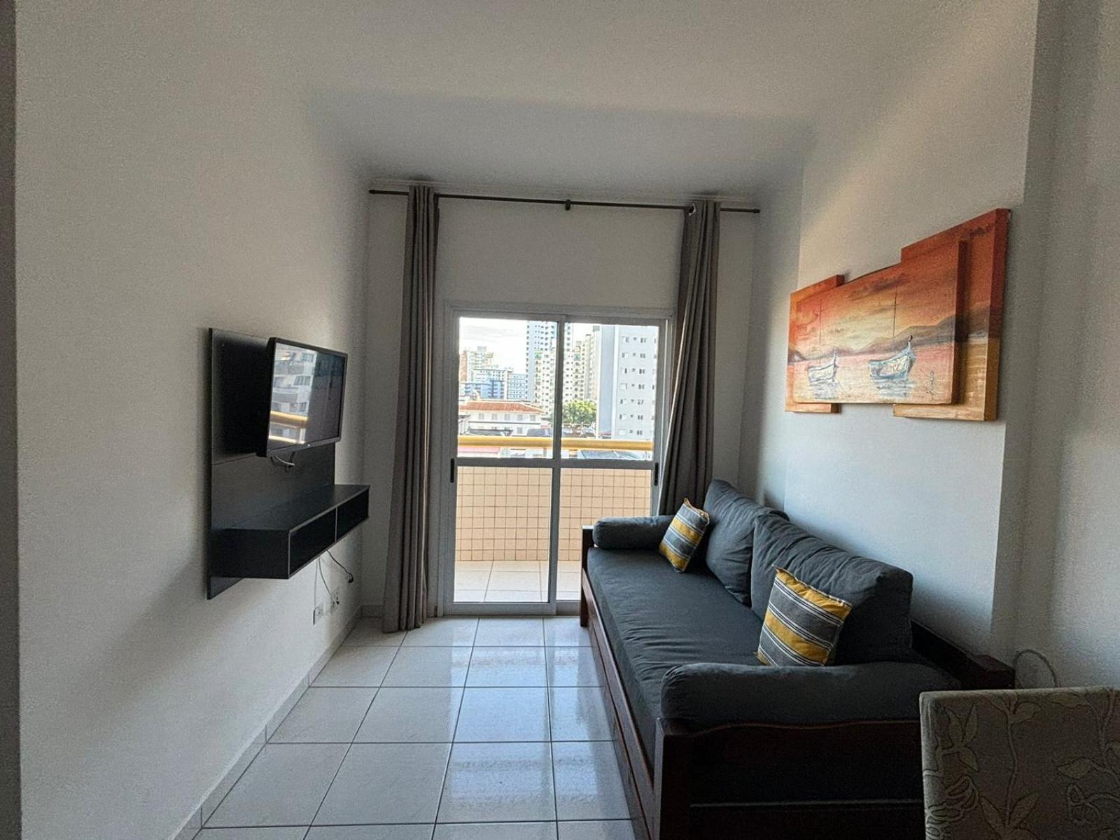Lindo Apto 300M Praia Da Ocian E Centro - Vista Mar- Varanda Sacada - Wi-Fi 300 Mbps - Vaga De Garagem - Acomoda Ate 6 Pessoas Lejlighed Praia Grande  Eksteriør billede